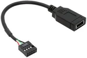 Vszerda USB 2.0 9Pin 10Pin Mainboard Header Male to Single USB 3.1 Front Panel Socket Key-A Type-E Extension Cable 0.15M