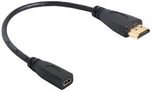 Vszerda 20cm Micro HDMI Socket Female to HDMI Male Adapter Cable for Tablet & Cell Phone