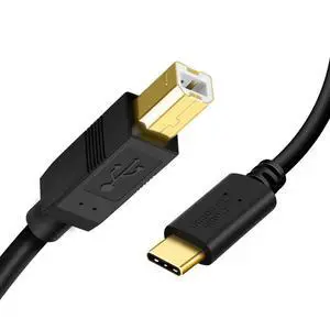 USB B to USB C Cable 15FT/4.5M, Printer Cable to USB C, Type B to Type C Cord Compatible with Most USB-B Port Printers, MacBook Pro/Air, Yamaha Midi Controller/Keyboard, etc.