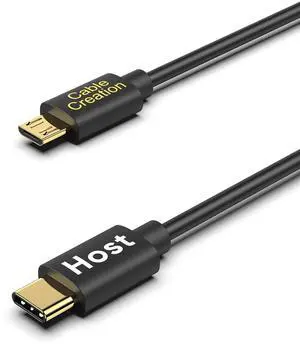 USB C to Micro USB Cable - 3.3FT, 480Mbps OTG, Compatible with MacBook Pro Air Galaxy S21 S20 S10 Pixel 5/4/3 - Black