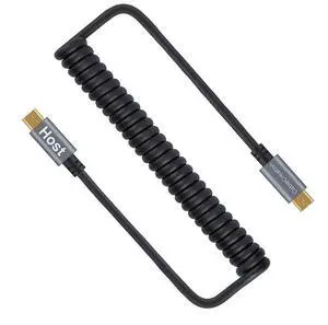 Micro USB to Micro USB Coiled Cable 0.56ft to 4ft, Coiled Micro OTG Cable with Gold Plated Connector Aluminium Shell Works for Raspberry Pi Zero, Smart Phones, DJI Remote, Black
