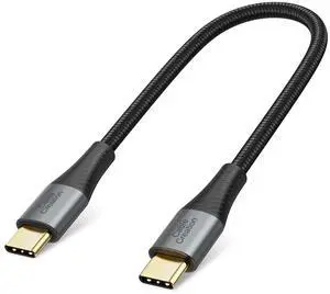 Short USB C to USB C Cable 60W, USB C Charger Cable 0.8FT, Double-Braided Exterior Compatible with iPhone 15, Galaxy S23 Ultra S22 S21 S20 Note 20, MacBook, iPad mini 6, iPad Pro