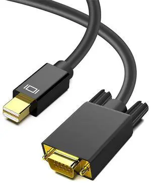Mini Displayport to VGA Cable 6FT, Mini DP to VGA Cable (Thunderbolt 2 Compatible) with MacBook Air/Pro, Surface Pro/Dock, iMac, Mac mini, Monitor, Projector