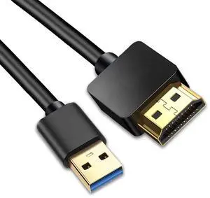 USB to HDMI Adapter Cable, USB 3.0 to HDMI Male 1080P HD Monitor Display Audio Video Converter Cable Cord Supports Windows 7/8/8.1/10-0.5M