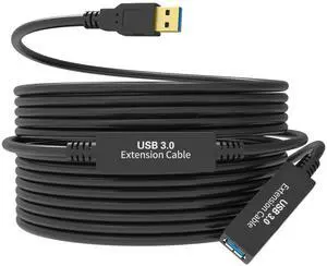 32Feet USB 3.0 Extension Cable,Type A-Male A-Female Extender Cord, With 2 Expansion Chipset Signal Boosters, Compatible With Oculus Quest 2 VR, Xbox, PS4,Webcam,Printer, Hard Drive,USB HUB Etc.