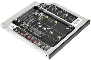 MSATA NGFF B/M-Key SSD to Slimline SATA 13Pin Caddy Case for 9.5mm Universal Laptop CD/DVD-ROM Optical Bay