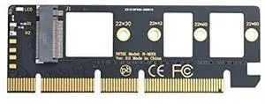 Vszerda NGFF M-Key NVME M.2 SSD to PCI-E Express 3.0 16x X4 Adapter Without Bracket