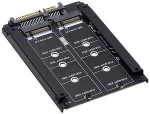 Vszerda Dual NGFF B+M Key M.2 SSD Card JOBD Raid0 Span Bridge to 2.5inch SATA Combo HDD Disk Drive Enclosure