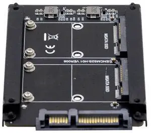 Vszerda Dual MSATA Mini-SATA SSD Card JOBD Raid0 Span Bridge to 2.5inch SATA Combo HDD Disk Drive Enclosure