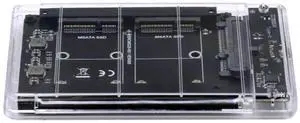 Vszerda Dual MSATA Mini-SATA SSD Card JOBD Raid0 Span Bridge to USB3.0 Type-C USB-C 2.5inch SATA Combo Enclosure