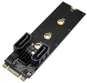Vszerda NGFF Key B+M PCI Express to SATA 3.0 6Gbps Dual Ports Vertical Adapter Converter Hard Drive Extension Card JMB582 2230 2242 2260 2280 Vszerda NGFF Key B+M PCI Express to SATA 3.0 6Gbps Dual Ports Vertical Adapter Converter Hard Drive Extension Card JMB582 2230 2242 2260 2280