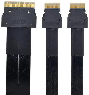 Vszerda PCI-E Ultraport Slimline SAS Slim 4.0 SFF-8654 8i 74pin to Dual SFF-8654 4i 38Pin Cable 50cm PCI-Express