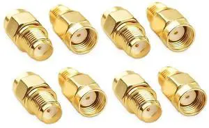 Vszerda 8Pcs RF Coaxial Adapter SMA Female to RP-SMA Male Adapter for Antennas Wireless LAN Devices Coaxial Cable Signal Booster Repeaters Ham Radio Extension Cable FPV Drone