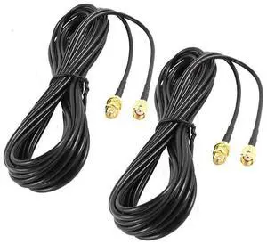 Vszerda 1m 3ft Cable RP-SMA Coaxial Extension Cable Male to Female Connector for Wireless LAN Router Bridge & Cellular Antenna Extension-2pack