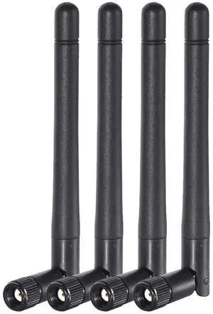 Vszerda Dual Band WiFi 2.4GHz 5GHz 5.8GHz 3dBi MIMO RP-SMA Male Antenna (4-Pack) for WiFi Router Wireless Network Card USB Adapter Security IP Camera Video Surveillance Monitor