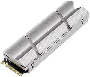 Vszerda M.2 SSD Heatsink, M.2 2280 SSD Cooler Aluminium M.2 Heatsink Cooler Double-Sided Heat Sink with Silicone Thermal Pads for PC / PS5 M.2 PCIE NVMe SSD (Silver)