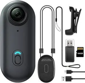 Vszerda 64GB FHD 1080P Mini Body Camera, Wearable Action Body Cam, Thumb Size Hands Free Recording Body Worn Camera, Premium Portable Camcorder Mount Anywhere for Pet Walking, Work, Travel (Black)