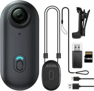 128GB FHD 1080P Mini Body Camera, Wearable Action Body Cam, Thumb Size Hands Free Recording Body Worn Camera, Premium Portable Camcorder Mount Anywhere for Security, Work, Guard, Travel (Black)