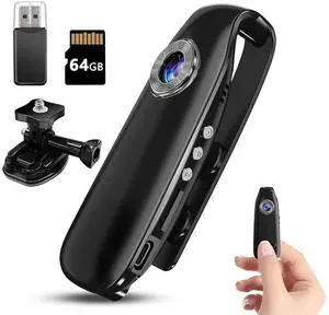 Vszerda Mini Body Camera with Audio and Video Recording 1080P 64GB Motion Detection Video Recorder Wearable POV Camcorder with Magnetic Pocket Portable DV for Cycling,Pets,Walking,Travaling
