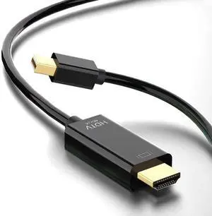 Vszerda Mini DisplayPort to HDMI 6 Feet Cable 4K@60Hz, Compatible with MacBook Air/Pro, Microsoft Surface Pro/Dock, Monitor, Projector and More The Noodles are 1.8 Meters Long