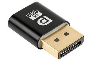 Vszerda DP - DisplayPort Display Emulator EDID Emulator Plug 2K (fit Headless 2560x1600@60Hz) 4K 4096x2160@17Hz Display Port Dummy Plug DisplayPort Compatible (2K-2560x1600@60Hz) (1PCS)