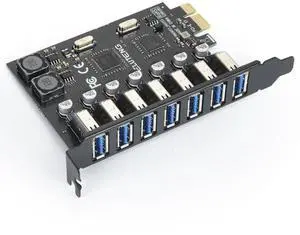 BUCIER PCIE USB 3.0 Card 7 Ports PCI Expree to USB Expansion Card Super Speed 5Gbps PCI-e USB3 Hub Controller Adapter for Windows 11/10/8/7/XP/Vista