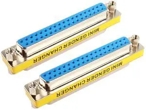 Vszerda DB37 37 Pin Gender Changer D-SUB 37Pin Female to Femake Coupler Serial Cable Gender Changer VGA Adapter Connector-2PCS (Female)