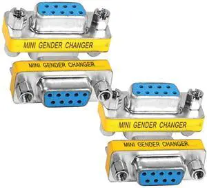 Vszerda DB9 Gender Changer D-SUB 9 Pin RS-232 Connector Serial Port Cable Coupler Adapter for Serial Applications-4Pcs (Female to Female)