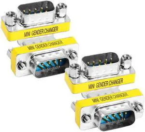 Vszerda DB9 Gender Changer D-SUB 9 Pin RS-232 Connector Serial Port Cable Coupler Adapter for Serial Applications-4Pcs (Male to Male)