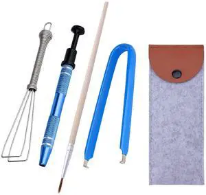 Vszerda Mechanical Keyboard Switch Puller Set, Keycap Remover Kit Keyboard Cleaner Tool Including Keycap Puller, Switch Clamp, Stem Holder, Lube Pen-Easy to Pull (Blue)