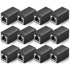 Vszerda RJ45 Coupler, 12 Pack Ethernet Extender Adapter, Ethernet Coupler Female to Female Connector for Cat7/ Cat6/ Cat5/ Cat5e Ethernet Cable