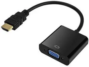 Vszerda HDMI to VGA, Gold-Plated HDMI to VGA Adapter (Male to Female) for Computer, Desktop, Laptop, PC, Monitor, Projector, HDTV, Chromebook, Raspberry Pi, Roku, Xbox and More - Black