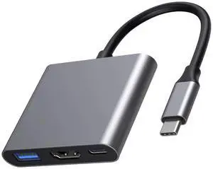 Vszerda USB C to HDMI Multi-Port Adapter, Digital AV Multi-Port Adapter with 4K HDMI & USB 3.0 & 87W Type C Fast Charging Port for MacBook Pro/Air, Microsoft, Samsung and More