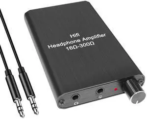 Headphone Amplifier Portable 3.5 mm Audio Amp with Lithium Battery for MP3, MP4, Tablets Smart Phone, Digital Player, Computer PC