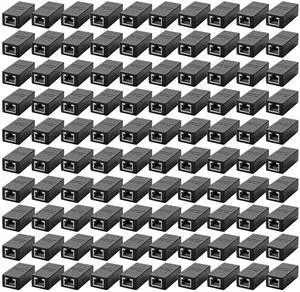Vszerda 100 PCS Gigabit RJ45 Coupler, Ethernet Extender Connector in Line Coupler for Cat8/Cat7/Cat6/Cat5e/Cat5 Ethernet Cable Extender Adapter Female to Female (Black)