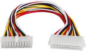 Vszerda 30cm ATX 24 Pin Motherboard Power Supply Extension Cable, 18AWG PSU ATX 24 Pin Male to 24 Pin Female Extender Power Cable for CPU Motherboard Computer(24-24)