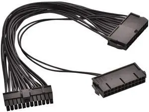Vszerda 24 Pin Main Second Dual PSU ATX Power Supply Motherboard Adapter Cable 32 cm/12.6 In