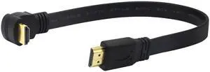 Vszerda Lemeng 1FT Flat Slim High Speed HDMI Cable A Male to 90 Degree Down Angle A Male Cable