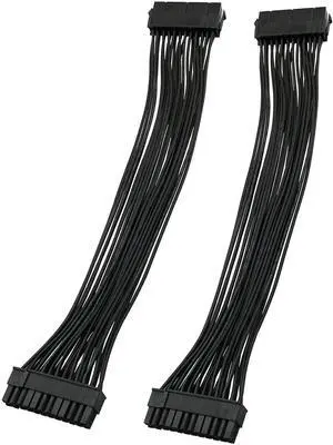 Vszerda ATX Extension Cable 2PCS 12.6 inches / 32 cm ATX Motherboard 24 Pin Male to 24 Pin Female Power Supply Extension Cable for Internal PC PSU Power