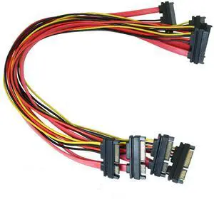 Vszerda 4PCS 50cm SATA 22 Pin Female to SATA(7+15) Pin Male Data Power Combo Extension Cable