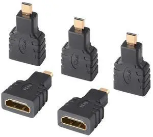 Vszerda Micro to HDMI Adapter (5 Pack) - Gold Plated Female to Male Converter Compatible with Smartphone Camera