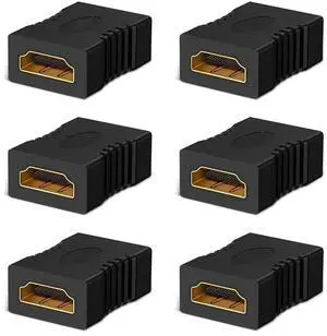 Vszerda 8K HDMI Coupler, 8K@60Hz/4K@120Hz HDMI 2.1 Female to Female Connector HDMI Extender, Support 3D, HDR, HDCP, ARC,Compatible with DVD, Blu-ray, TV, Laptop, PC, Monitor, 6 Pack