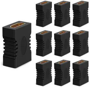 Vszerda 8K HDMI Coupler, 8K@60Hz/4K@120Hz HDMI 2.1 Female to Female Connector HDMI Extender, Support 3D, HDR, HDCP, ARC,Compatible with DVD, Blu-ray, TV, Laptop, PC, Monitor, 10 Pack