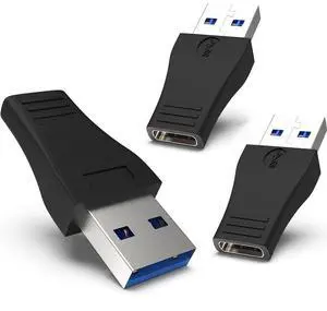 Vszerda USB 3.0 to USB C Adapter 3 Pack, Type C Female to A Male Charger Converter for Apple Watch Ultra iWatch 8 7,iPhone 15 14 13 12 Pro Max Plus, Airpods, iPad Air Mini,Car,Samsung Galaxy S23 S24