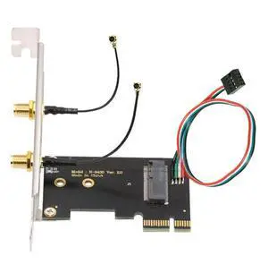 Vszerda Card Wireless NGFF A/E-Key WiFi Card to PCI-E Express 1x Adapter for WLAN Wifi6 Wifi7 Bluetooth (PCIE to A+E)