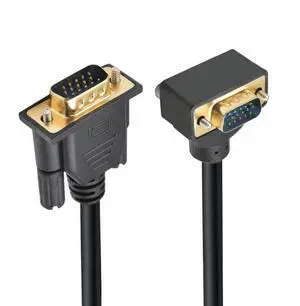 Vszerda Cable 90 Degree Up Angled VGA RGB Male to Straight Male Extension 3COAX+6C for Monitor Projector Computer 1M