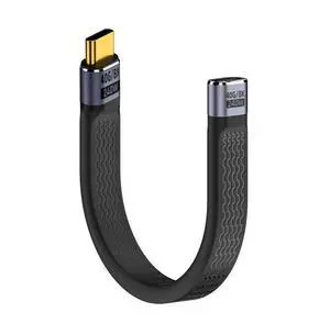Vszerda USB4 Extension Cable 13cm Slim Flat Male to Female 40Gbps with 240W Power and 8K@60Hz Video