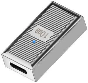 Vszerda Adapter USB-C USB 3.1 Type C Female to USB 3.0 A Female 10Gbps OTG Data 120W Power Adapter Alloy Shell Mecha Cyberpunk Style