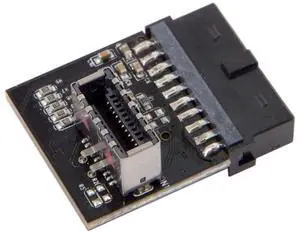 Vszerda Type-E USB Header Adapter USB3.0 19pin 20pin Motherboard to USB3.1 Type-E 90 Degree Converter Front Chassis Type C Plug-in Port with EJ179V Chipset