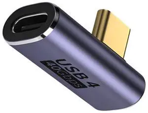 Vszerda 40Gbps USB4 Type C Male to Female Low Profile Right Angled 100W Power Data 8K Video Adapter for USB4.0 Vszerda 40Gbps USB4 Type C Male to Female Low Profile Right Angled 100W Power Data 8K Video Adapter for USB4.0